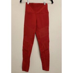 Alo Yoga High-Waist Moto Legging Size XS Cherry Red Athleisure Activewear Gym